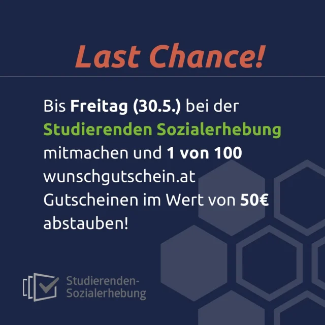Den Teilnahmelink findet ihr in eurer TU Mailbox! 📬 

Jetzt teilnehmen, eure Meinung einbringen und 50€ Gutschein abstauben!📝